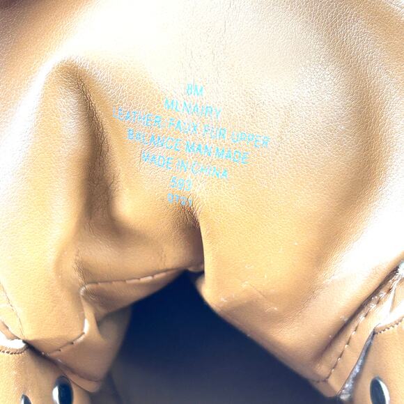 Marc Fisher Nairy Hiking Boots 8 Suede NWOT Tan Ankle Booties Combat Moto Sherpa - Picture 5 of 9